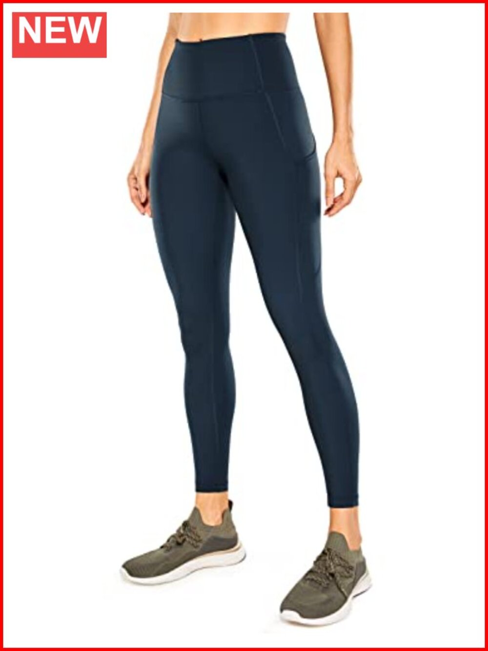 High Waist Yoga Leggings with Pockets 25" Inseam, Side Pockets, Naked Feeling, - Picture 1 of 5